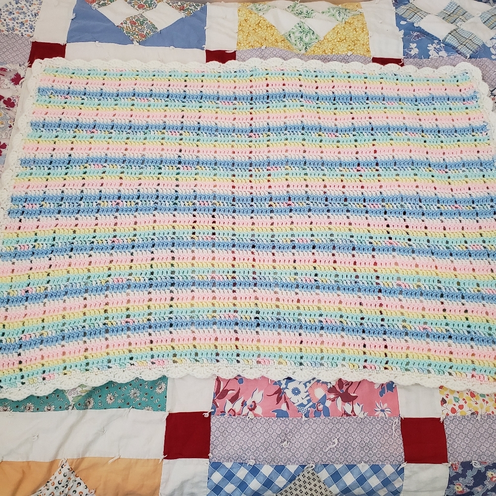 Rainbow Crochet knit baby blanket